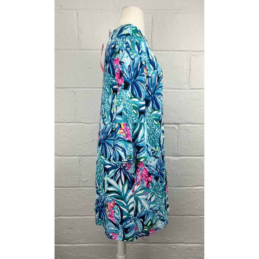 Lilly Pulitzer Ophelia Swing Dress Large Maldives Hype It Up NWT Green Blue - Picture 4 of 11